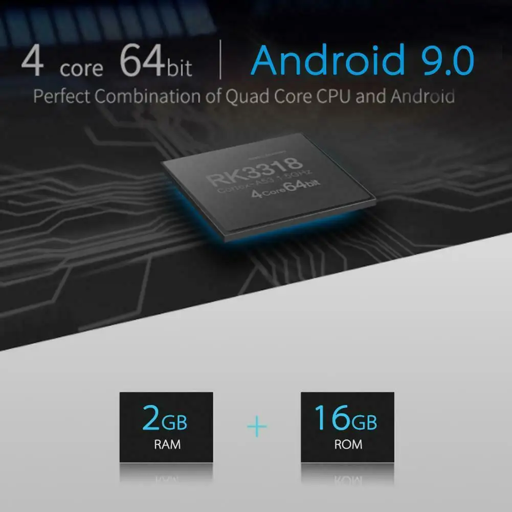 Телеприставка мини сетевой плеер RK3318 4K HD сетевая телеприставка 2G/16G для Android 9,0 ТВ приемник сигнала