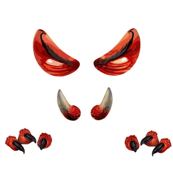 

Halloween Decorations Horrible Monster Garage Archway Door Stickers DIY Eyes Fangs Party Holiday Decoration