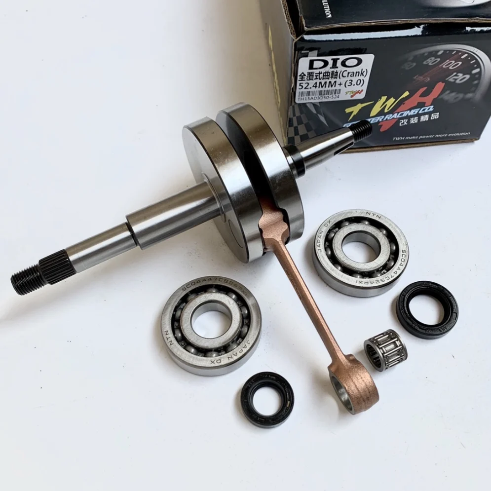 

Crankshaft for DIO50 AF 18 24 26 27 28 +3mm 52.4 long stroke crank with oil seals and bearings +2.6mm +1.8mm racing tuning parts