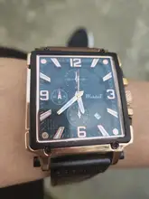 Reloj deportivo para hombre, cronógrafo de cuarzo, con Esfera Grande cuadrada de cuero, marca superior de lujo, a la moda, resistente al agua, nuevo, 2021