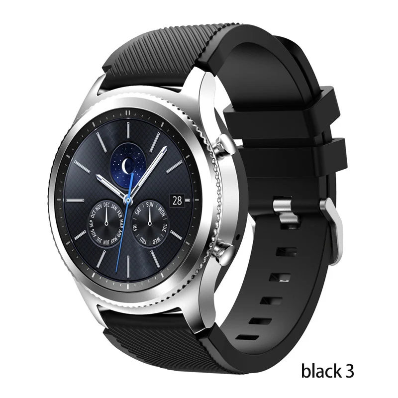 black 3 Ремешок gear S3 Frontier для samsung Galaxy watch 46 мм 42 мм huawei watch gt ремешок 20 мм 22 мм ремешок для часов спортивный браслет - Цвет ремешка: black 3