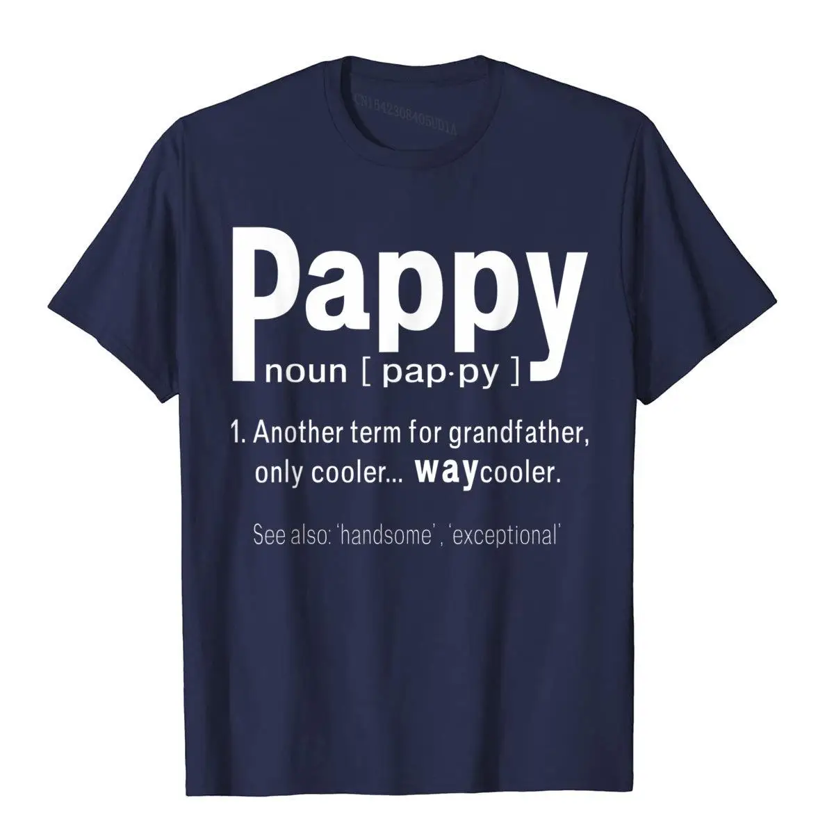 Mens Pappy Humor Grandpa Fathers Day Definition Birthday T-Shirt__B8029navy