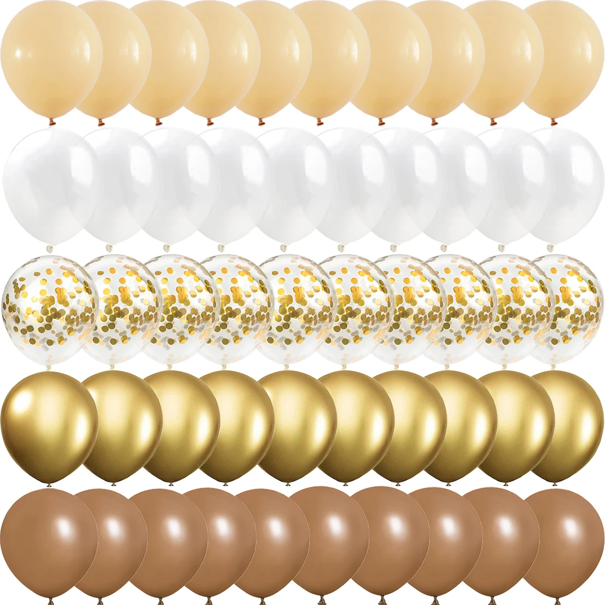 Description Picture 2 of item50PCS 10inch Gold Silver Brown Grey Metal Latex Confetti Balloons Wedding Decorations Matte Globos Birthday Party Decorations