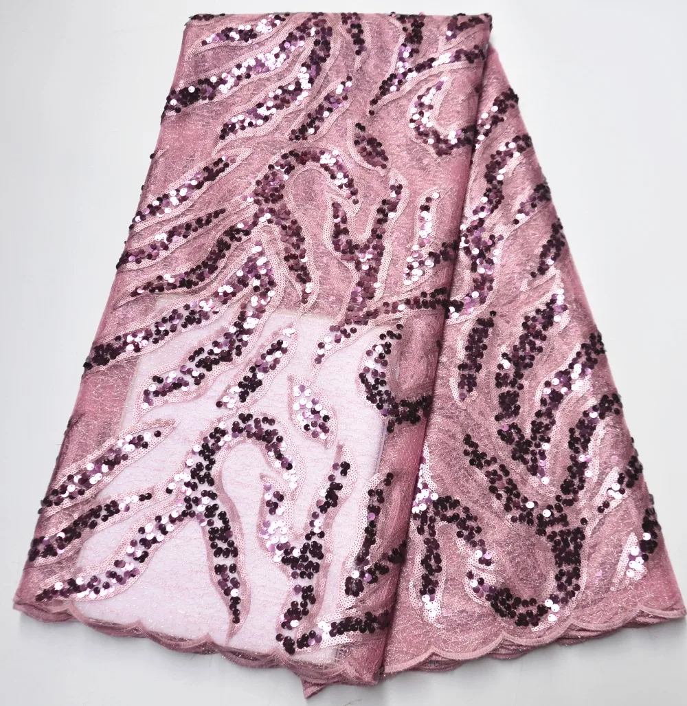 Latest African Organza Lace Fabric High Quality Nigerian Lace Fabric With Sequins Organza Lace Fabric