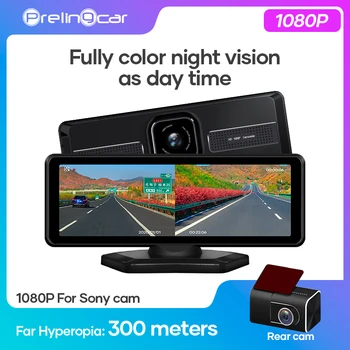 

prelingcar automobile 8 inch screen car Cameras Lens 4.0 Inch Dash Camera Dual with DVR high-definition night vision system