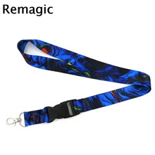 

Blue Watercolor Marble Pattern Neck Strap Lanyards ID badge card holder keychain Mobile Phone Strap Gift Ribbon webbing