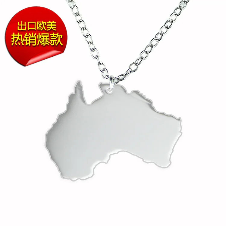 

Australia Map Necklace Australia Stainless Steel Necklace 2017 New Style Trend Hot Selling