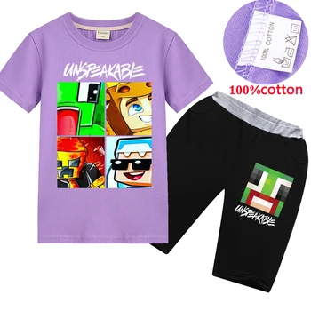 

2020 UNSPEAKABLE Clothes Boys Girls Cotton Letter Elephant Rabbit Cute Cartoon Short Sleeve Kids Pyjamas Clothing Sets