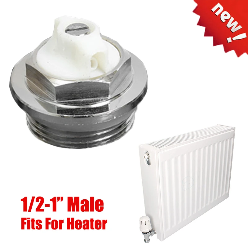 1Pcs 1" 1/2" Manual Radiator Air Vent Valve Copper Venting Heating