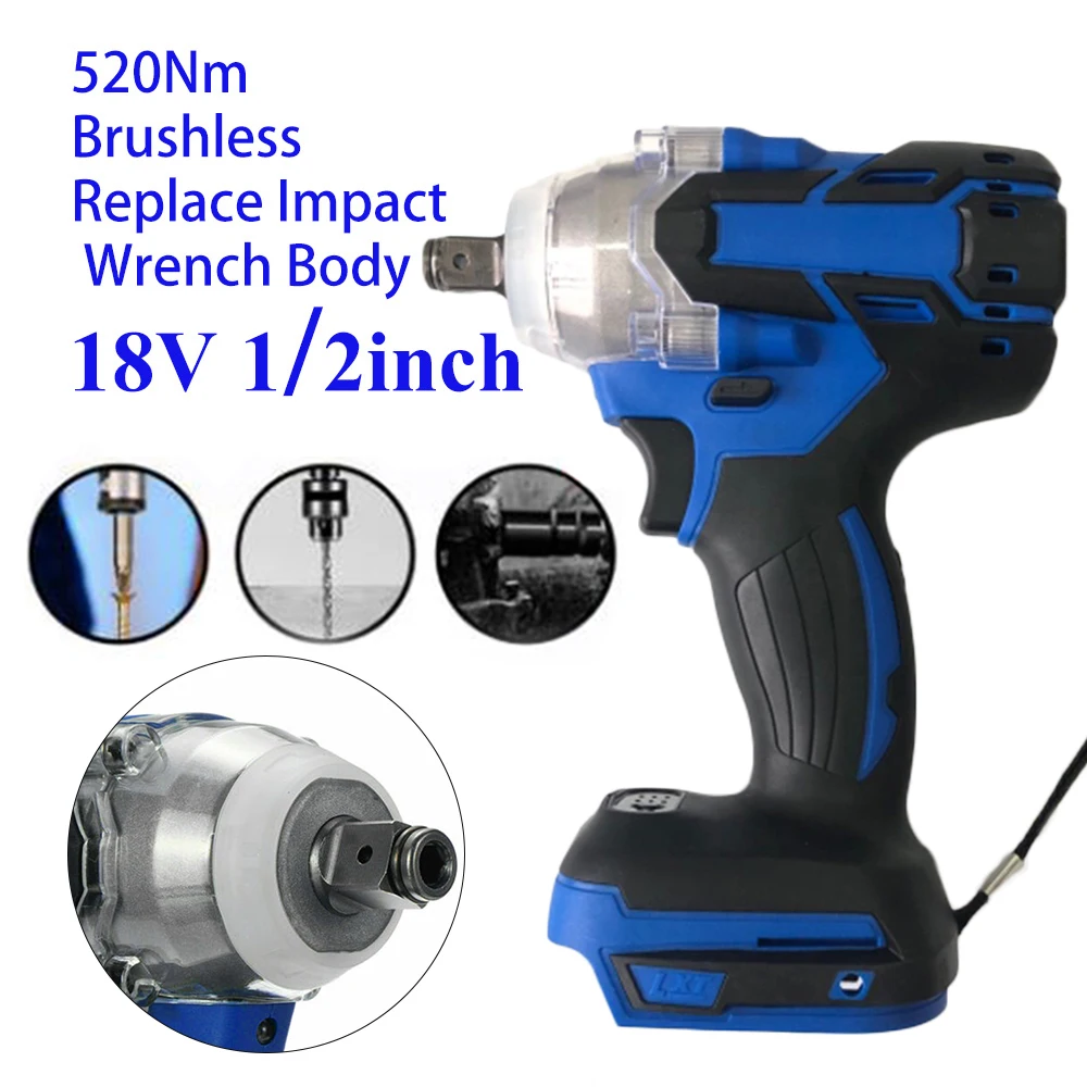 

18V 520Nm 1/2in Cordless Impact Wrench Body Without Electric Wrench Body For Makita Battery For Construction Site Shelves