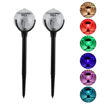 

LED Solar Lawn Light Round Spherical Colorful Solar Garden Light Outdoor Landscape Decorative Light