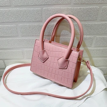 

Crocodile Pattern Small Women Handbags Red Plaid Ladies Hand Bags Top-Handle Female Tote Pu Leather Women Shoulder Messenger Bag