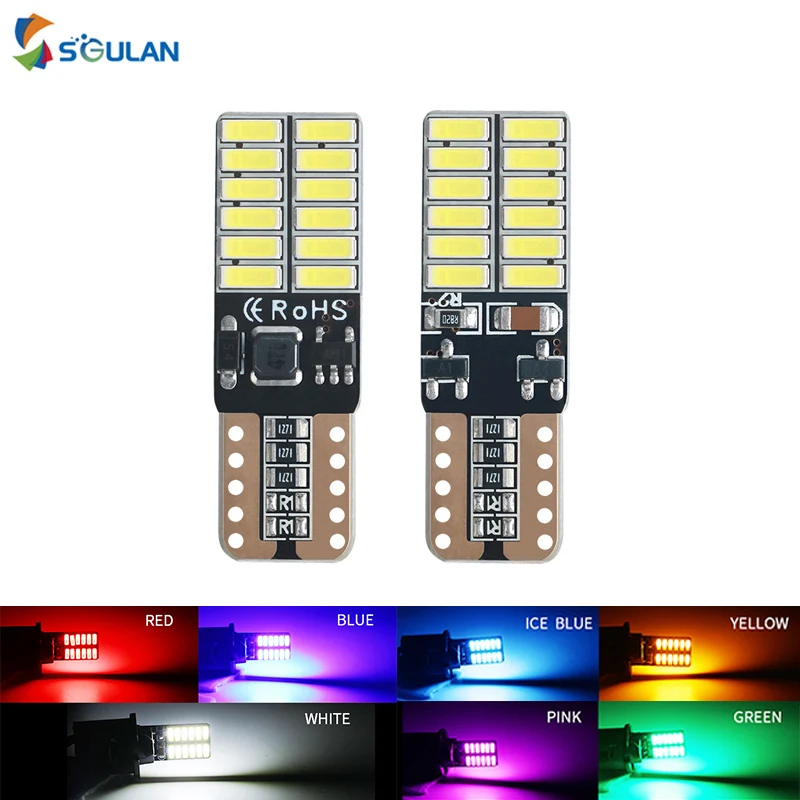 Светодиодная автомобильная лампа Canbus 4014 24smd T10 w5w 194 168 2 шт. 12 В | Автомобили и