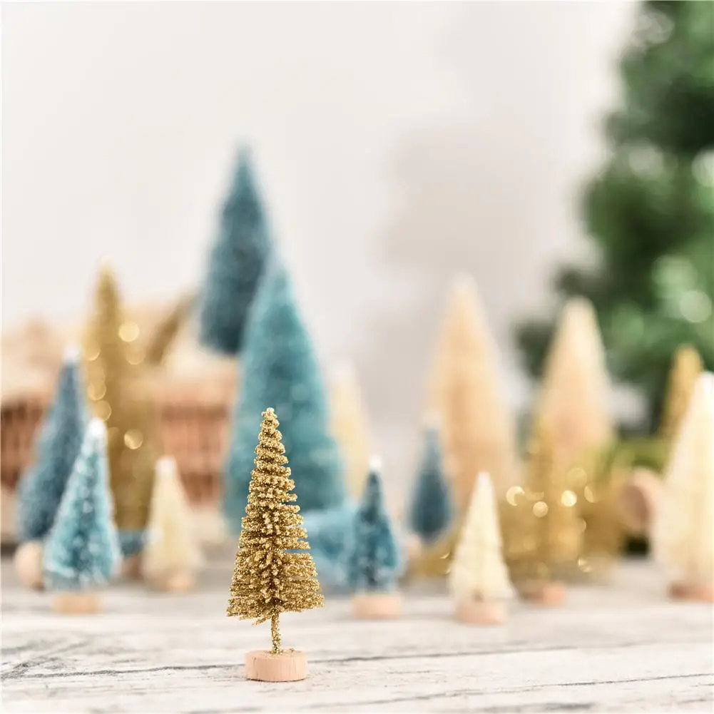 24PCS Mini Christmas Tree Holiday Decorations Desktop Decoration Christmas Decoration Festive Party Dress Up Props