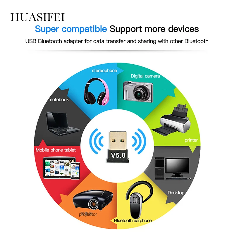 USB bluetooth адаптер HUASIFEI 5 0 приемник модулятор беспроводной Aux для компьютера ПК