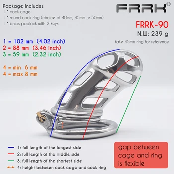 FRRK Maxi Mamba Chastity Cage Steel Cobra Strap Penis Rings Big Long Male Cock Lock BDSM Device Adults Sex Toys for Couple 4
