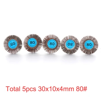 

10pcs 80 Grit 4mm Shank Grinding Sandpaper Flap Wheel Sanding Discs for Rotary Tools For Metal Surface Cleaning Polishing