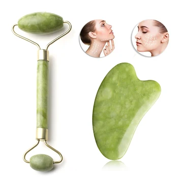 

1Pcs Face Massage Scraper Board Jade Roller Thin Face Firming Massage Relaxation Roller Face Neck Back Body Scraper Board