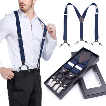 

Y Back Suspenders Set Men with Heavy Duty Clips Wide Adjustable Elastic Braces for Pants Casual Trousers Fashion 35mm Wide TY66