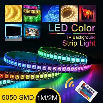 

60 Lamp Beads USB Light Strip TV LED Back Lighting Durable 1M RGB 5050 Fashion 5V 1M/2M Set Bar Bright