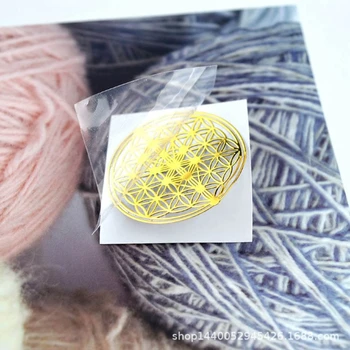 

80Pcs Sacred Geometric Copper Orgonite Sticker Flower Life Tree DIY Energy Tower Pyramid Material Epoxy Resin Art Crafts