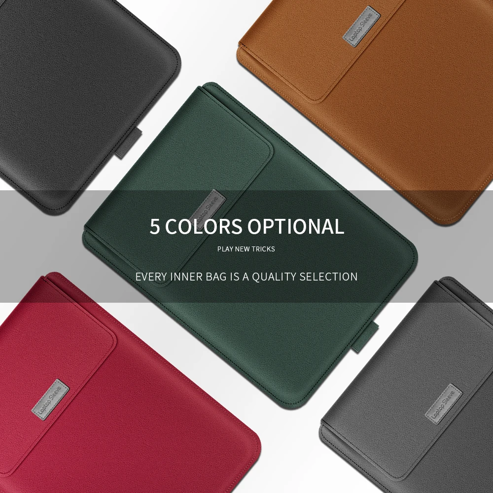Premium PU Leather Stand Cover & Laptop Sleeve