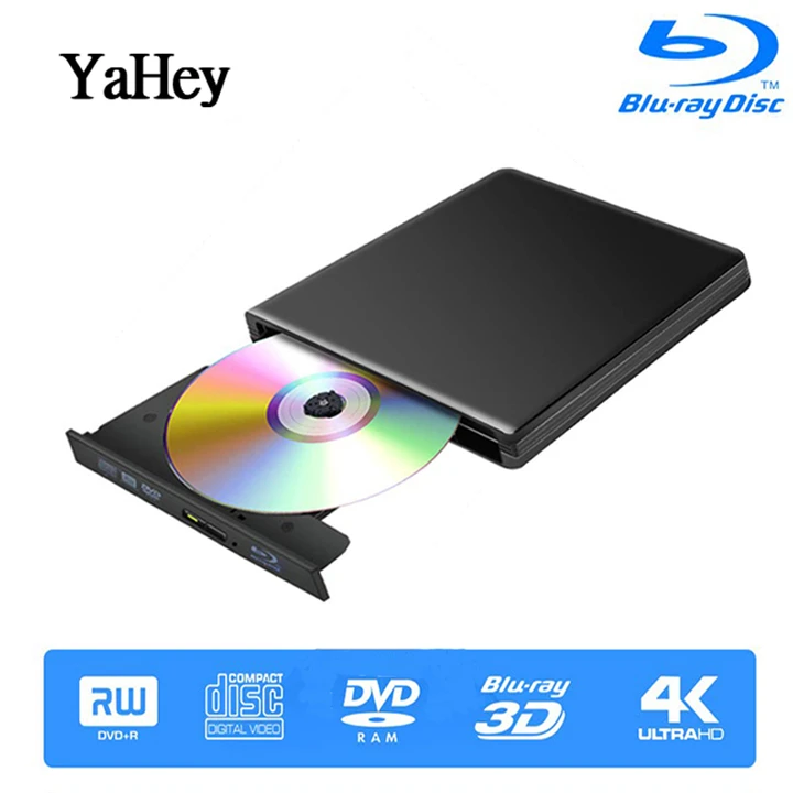 Внешний Blu Ray DVD горелки привод USB3.0 CD/DVD писатель Blu-Ray плеер портативный привод для ноутбука Windows Mac+ защитное хранилище