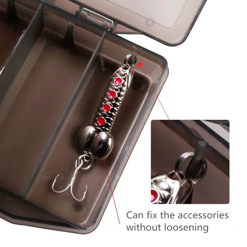 5 Grids Compartments Organizer Container Visible Plastic Fishing Lure Box Fishing Tackle Box  Bead Screw Holder Case D