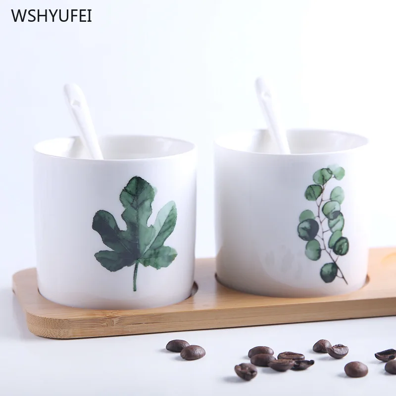 Direct selling ceramic seasoning bottle set Nordic seasoning jar creative home green planting seasoning box home kitchen storage