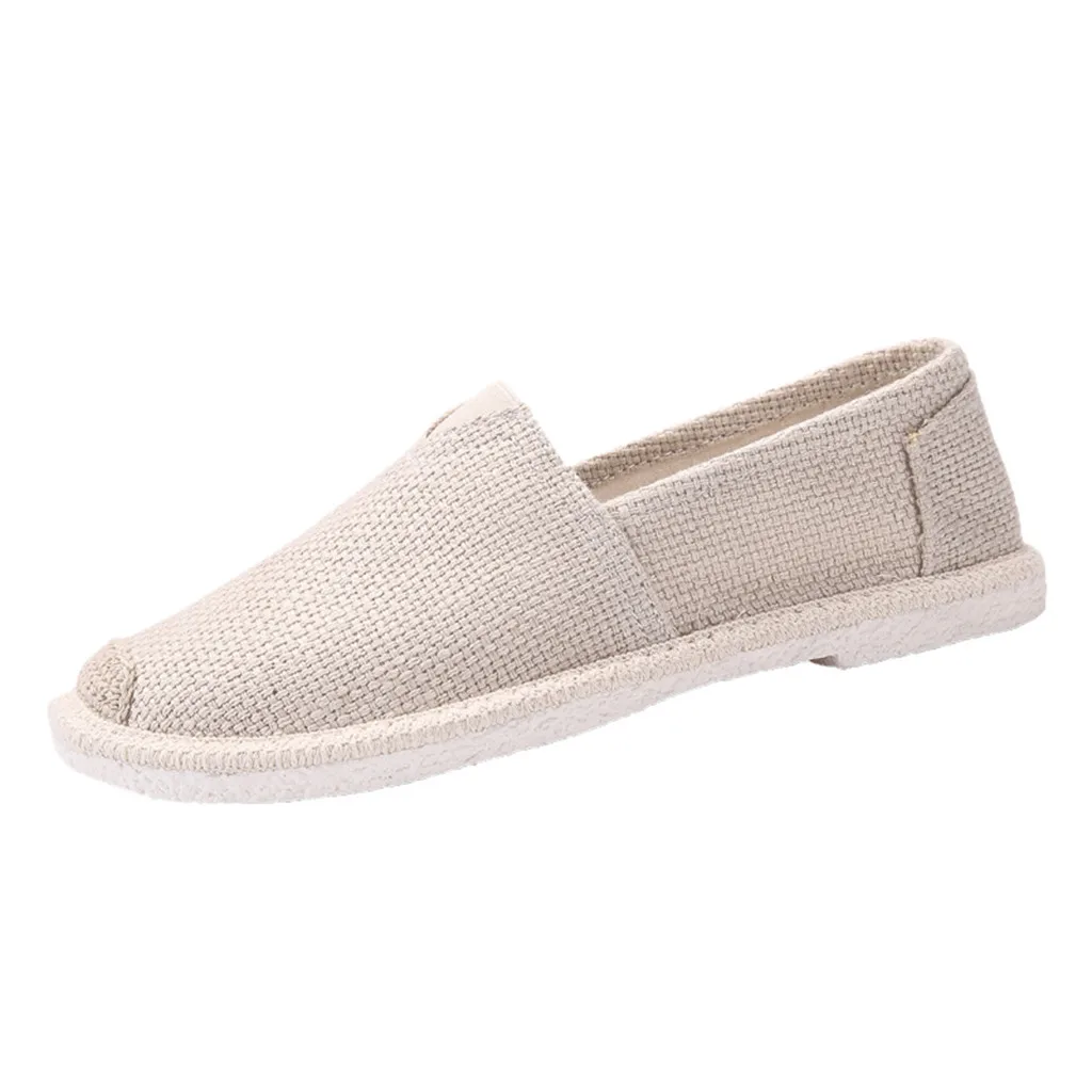 Fashion Sneakers Men Linen Soft Round Head Bottom Set Foot Casual Sports Shoes Lazy Shoes Puls size Fashion Simplicity