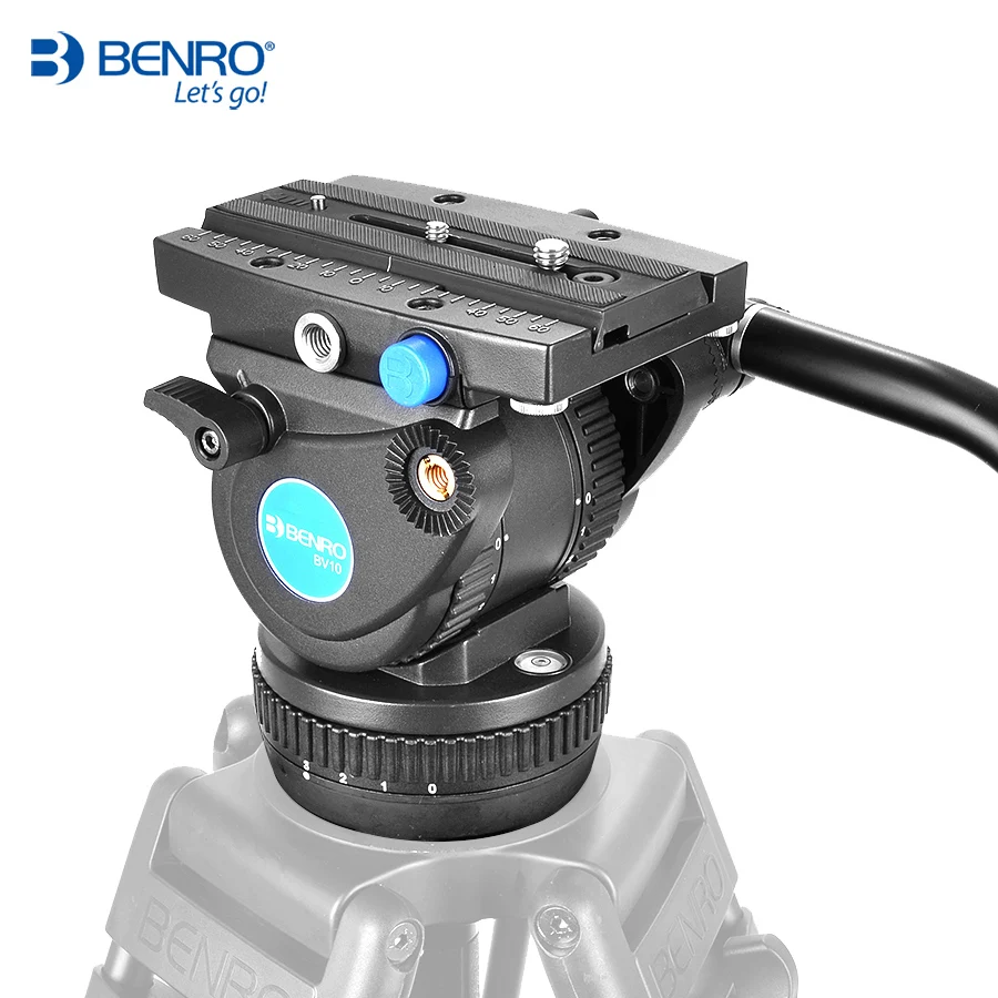 Benro Bv10h Hydraulic Fluid Aluminum Video Head Qr13 Quick Release Plate For Bv10 Tripod 100mm