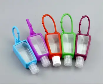 

30ml Hand Sanitizer Bottle Children's Disposable Hand Sanitizer PET Vial PortableTrapezoid Bottle with Silicone Jacket 500pcs/lo