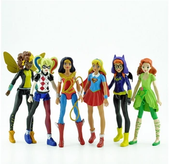

6pcs DC Super Hero Girls Batgirl Poison Ivy Bumble Bee Quinn Action Figure Doll Toy DES