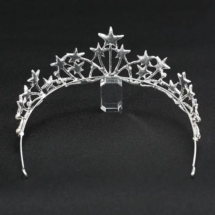 ACRDDK Luxury Jewelry White Rhinestone Tiara Star Shape Crowns Princess Party Prom Birthday Tiara Hair Accessories SL