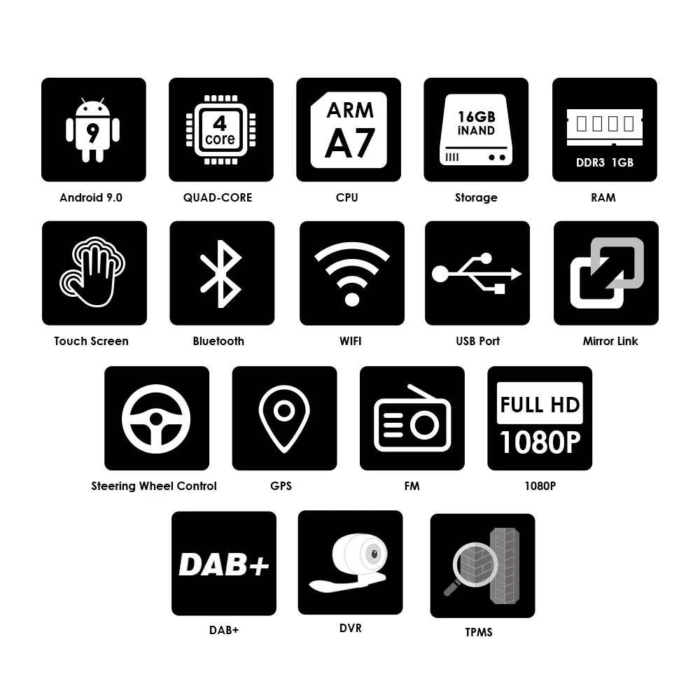 Top Android 9.0 Car GPS Navigation For Honda Civic 2016 2017 2018 Quan Core 9 Inch Touch Screen USB SWC FM DAB+ DVR TPMS FREE CAMERA 3