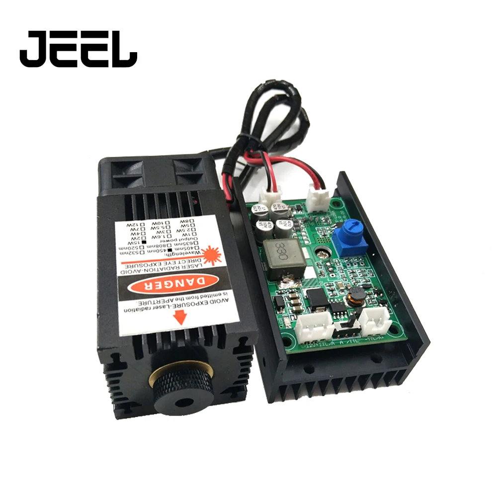  DIY Laser Machine Focus AdjustableTTL/PWM 15W 450nm Laser Head 15000mW blue laser module laser cutt