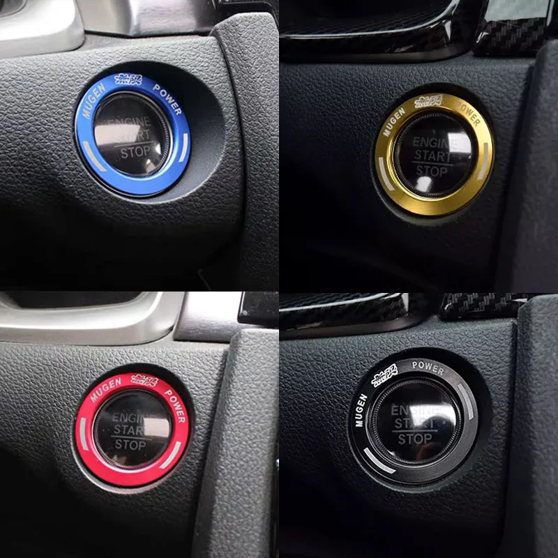 Engine Button Red ZiWen Colorful Aluminum Engine Start Stop Button Ring Trim for Honda Accord 10th 2018 2019