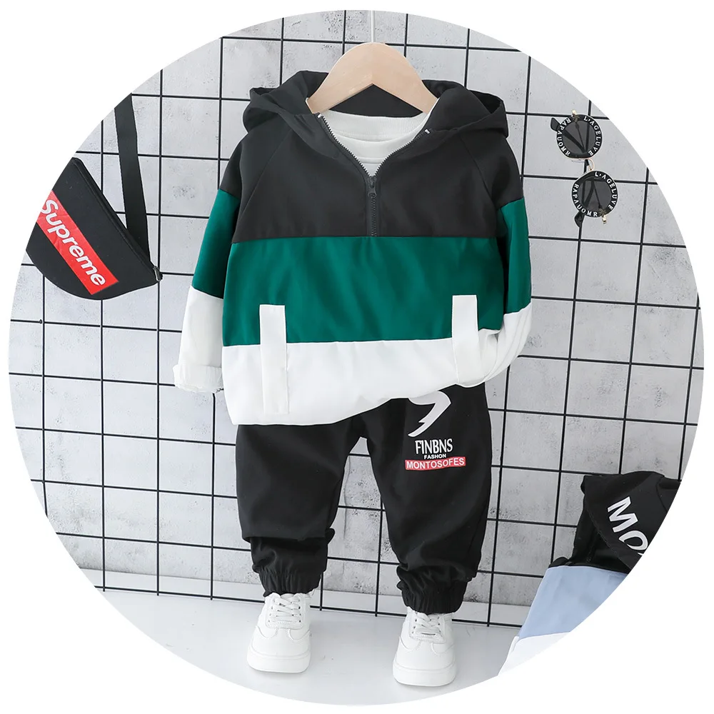 

2019 Boys Clothes Sets Autumn Boy Sport Suit Children Clothing Outfits Long Sleeve Hooded T-shirt +Pants 2 Pcs Suits