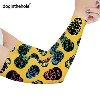 

Funny Skull Print Tattoo Sleeve Boys Girls 2020 Fashion Cuff Cover Arm Warmers Casual Sport Cylcing Breathable Mangas Elastic
