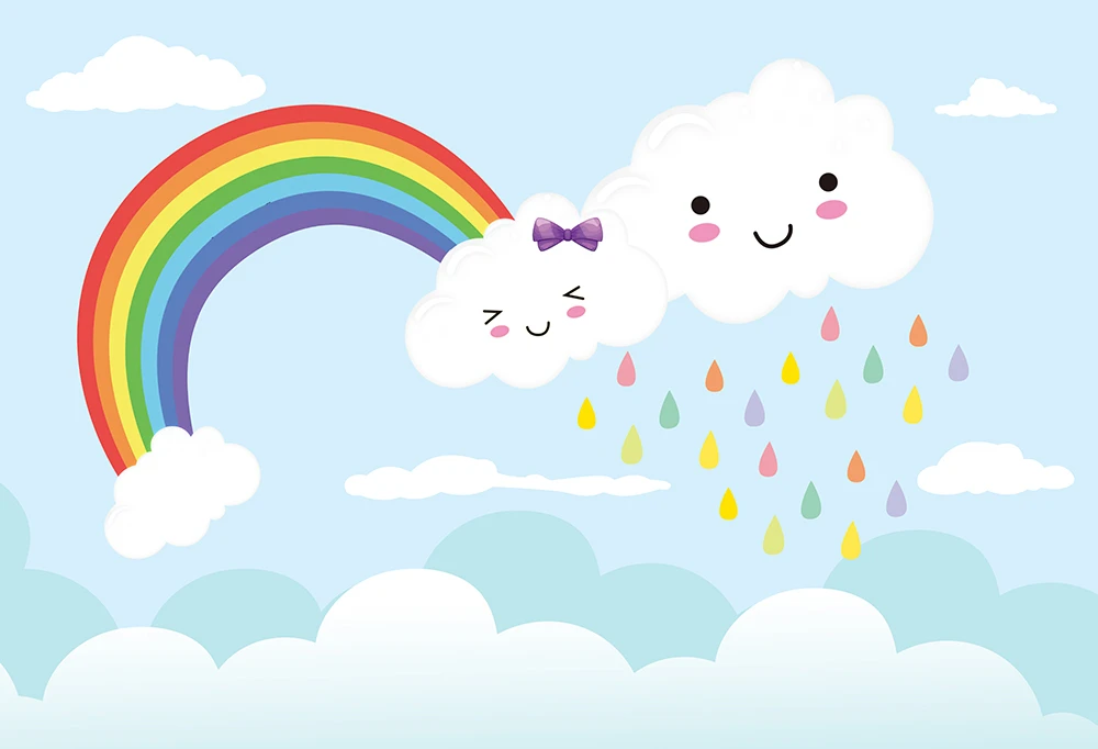 甘いソフトクラウド背景誕生日パーティー背景虹ハート子供スタジオ写真撮影の背景シーンセッター装飾バナー Background Aliexpress