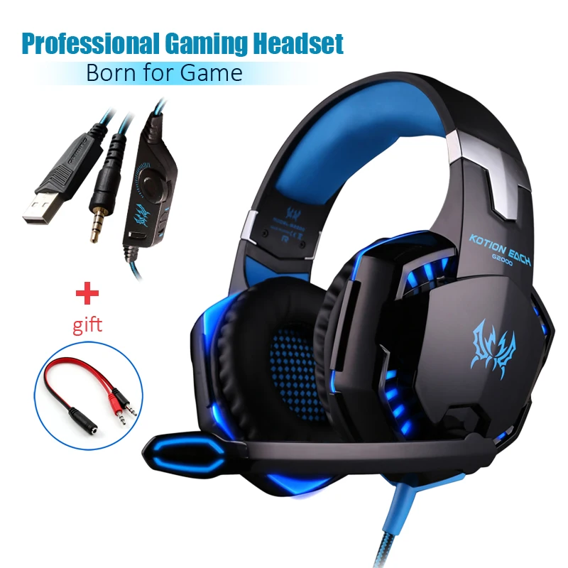 Estéreo com Fio G2000 com Microfone Profundos para Ps5 pc e Notebook Headset Gamer Brilhante Graves Xbox Ps4 - Image 2