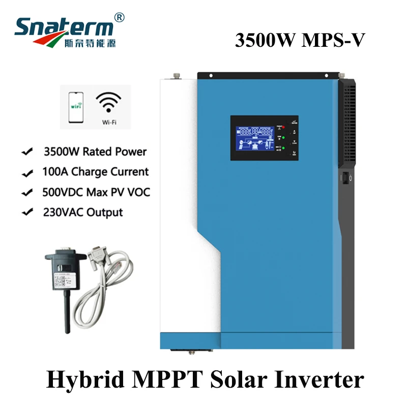 MPS-V-PLUS 3.5KW/5.5KW MPPT Solar Hybrid On-Off Grid Power Inverter 100A Charge Controller&ampWifi PV Input 120V-500VDC | Обустройство
