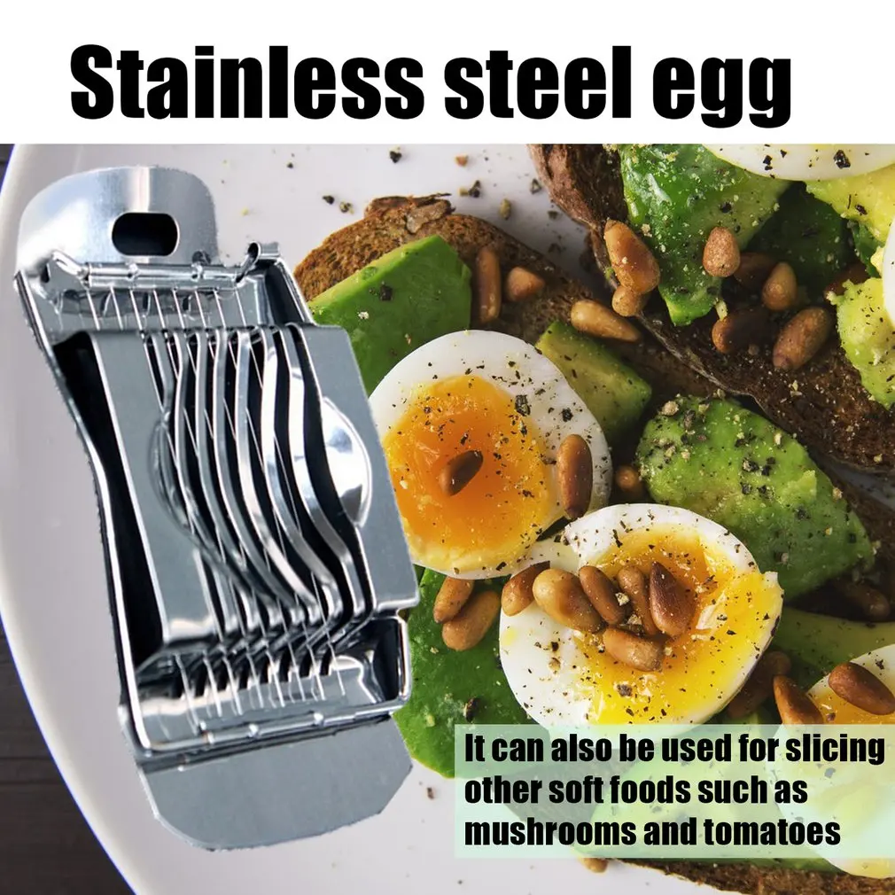 

Silver Color Easy to Use and Clean Stainless Steel Boiled Egg Slicer Section Cutter Mushroom Tomato Cutter Kitchen Novelty Tool