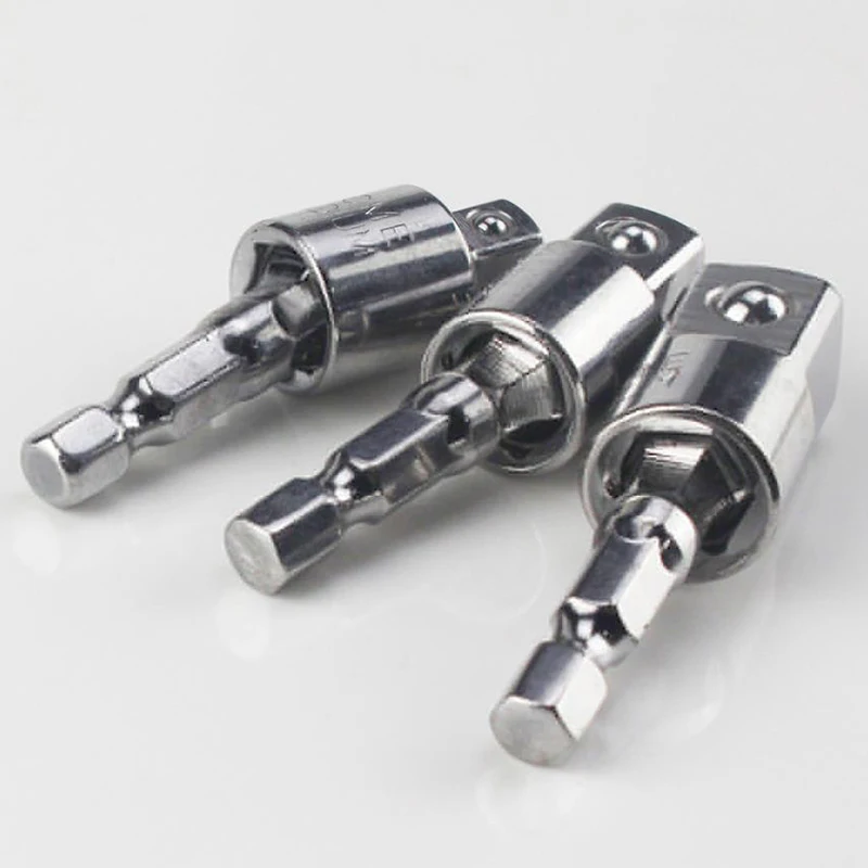 

3Pcs 360 Degree Electric Drill Bit Wrench Socket Adapter Extension Tools Set Model 1/4 inch 3/8 inch 1/2 2019 equipment tools