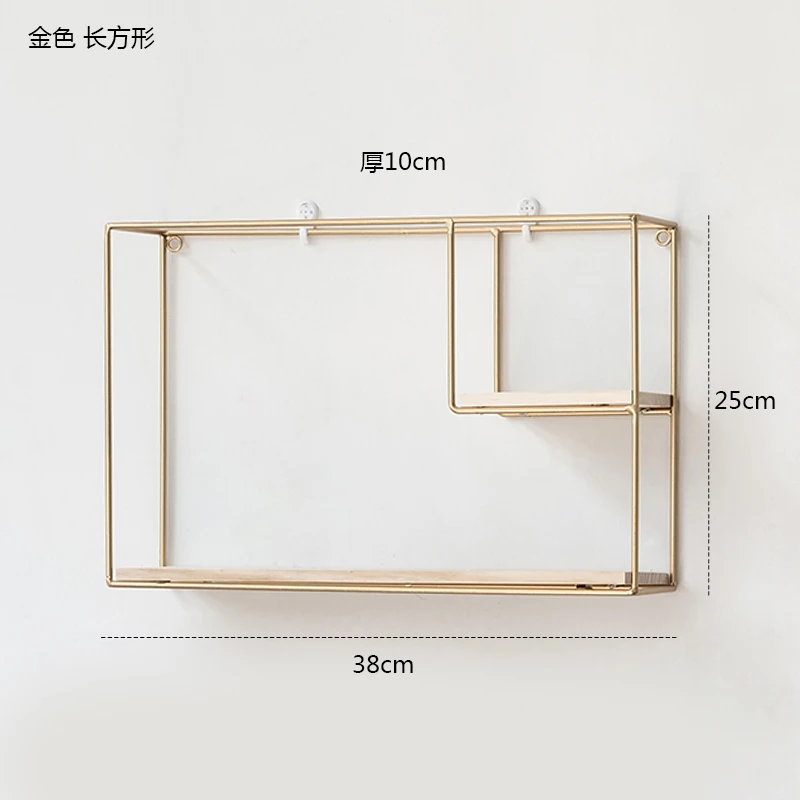 Деревянная железная настенная полка, настенный стеллаж для хранения, органайзер для кухни, спальни, домашний декор, детская комната, сделай сам, Настенный декор, держатель - Цвет: K