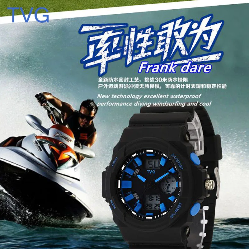 TVG мужские новые модные часы маркер мужские кремниевые аналоговые и цифровые кварцевые часы для мужчин спортивные часы relogio masculino
