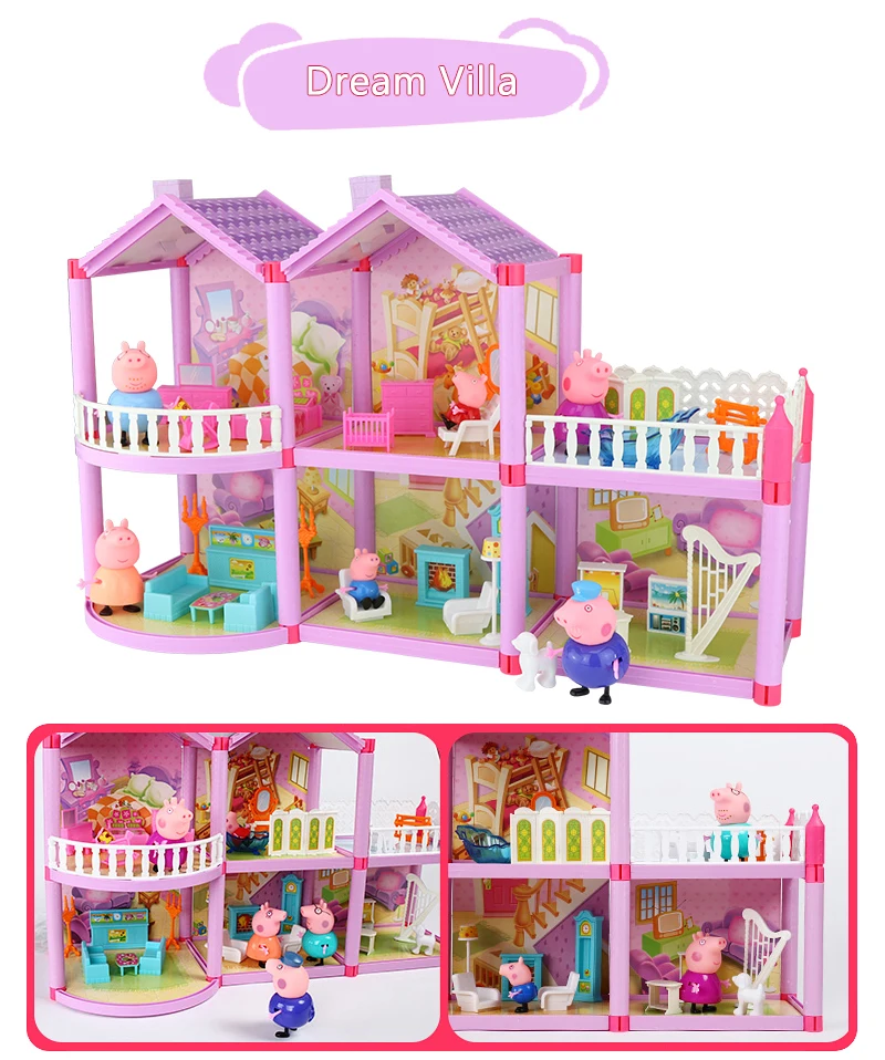 Peppa игрушки "Свинка" Дом Джордж, Свинка Пеппа, figuras друг Семья фигурку аниме игрушки Свинка Пеппа на день рождения украшения подарочный набор
