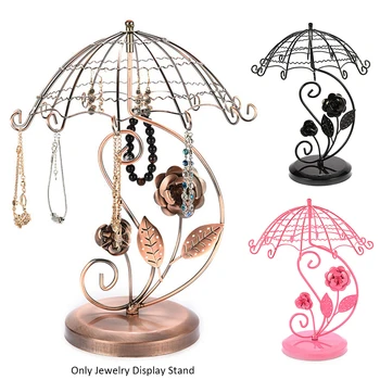 

Ornament Storage Necklace Earring Jewelry Display Stand Store Removable Home Umbrella Shape Bracelet Holder Bedroom Pendant Ring