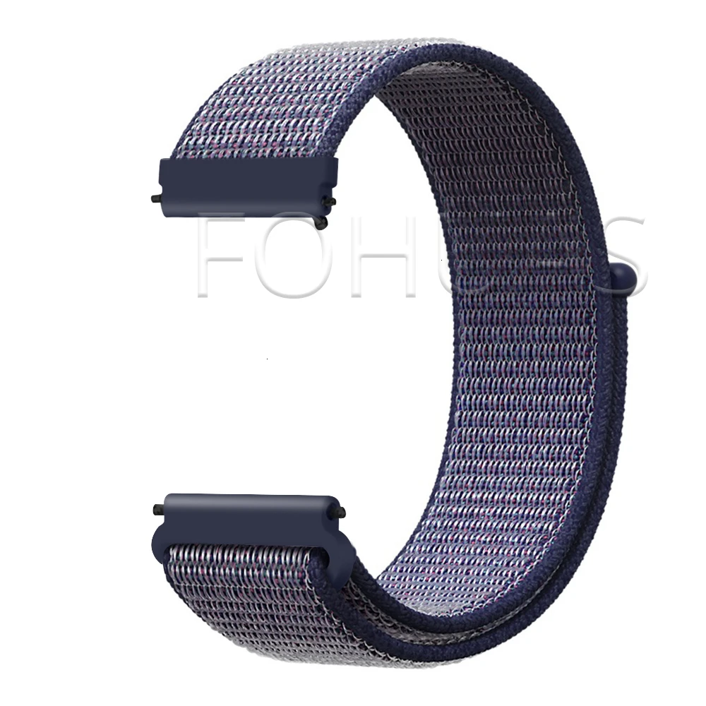 Midnight Blue Нейлоновый ремешок 20 мм 22 мм для HUAWEI WATCH 2 Pro и Frontier ремешок Amazfit Bip samsung Galaxy Watch 42 мм 46 мм Active gear S3 Classic - Цвет ремешка: Midnight Blue