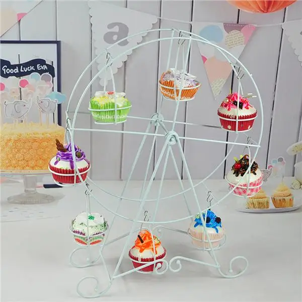  Party Rotatable Pastry Cupcake Holder 8 Cups Supplies Cake Stand Ferris Wheel Home Kitchen Cupcake